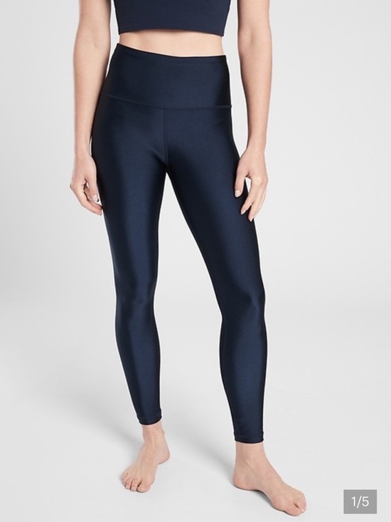 Athleta Pants - Athleta Elation Sheen Navy Tight M NWT
